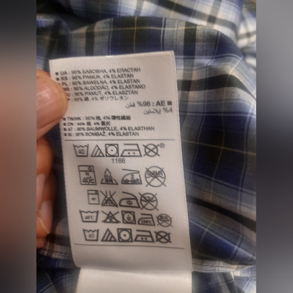 Banana Republic - Mens Casual Button Down Shirt - Large - Blue/Black Plaid - Picture 9 of 9